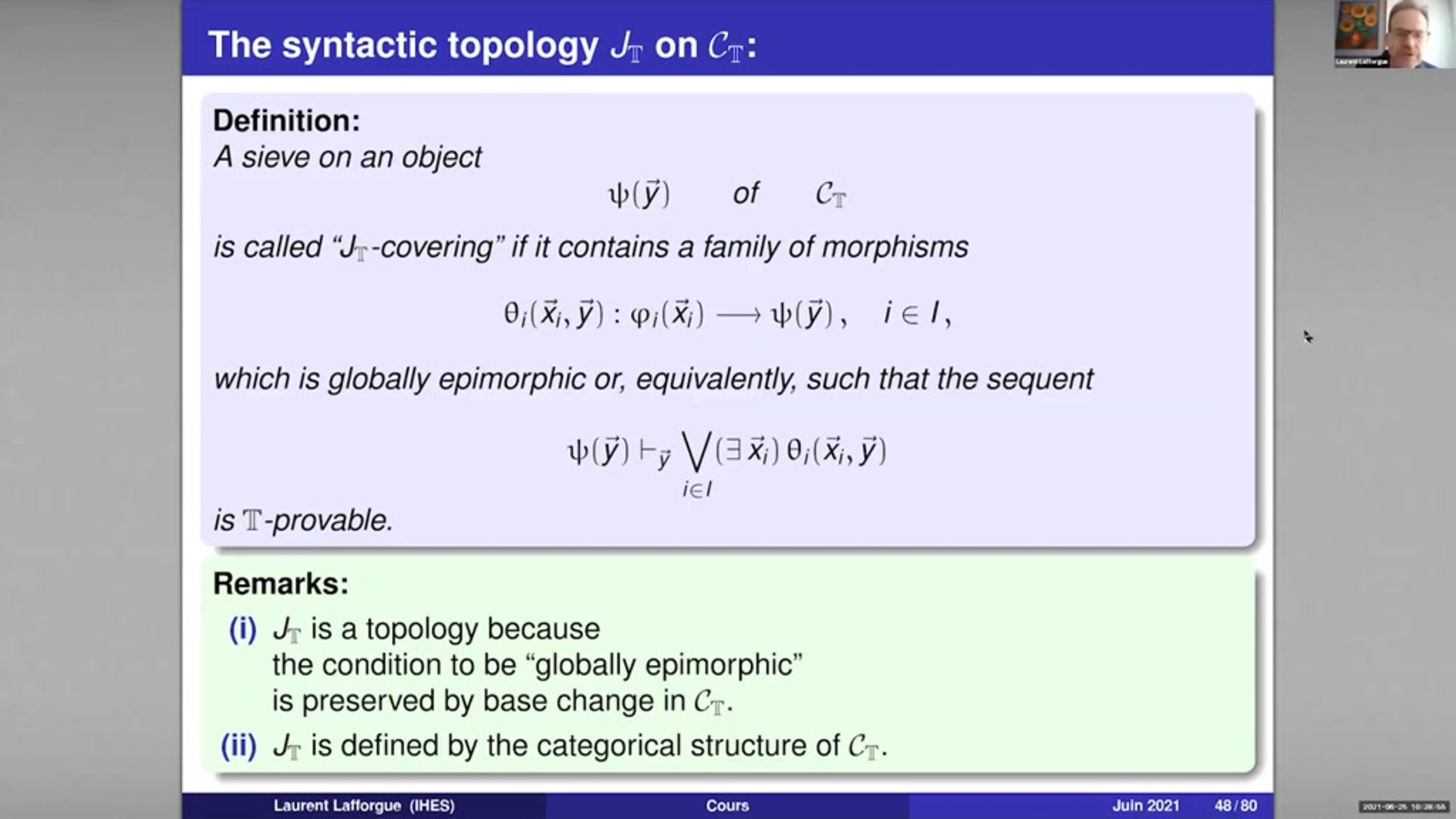 3/4 Classifying toposes of geometric theories - TIB AV-Portal